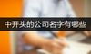 中开头的公司名字有哪些