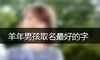 羊年男孩取名最好的字