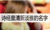 诗经里清新淡雅的名字