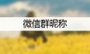 微信群昵称
