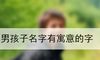 男孩子名字有寓意的字