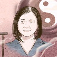 有一个臼齿的妇女在鼻子里