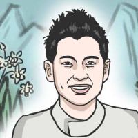男人的额头狭窄的脸忠诚和诚实