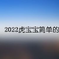2022虎宝宝简单的名字