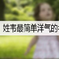 姓韦最简单洋气的名字女孩